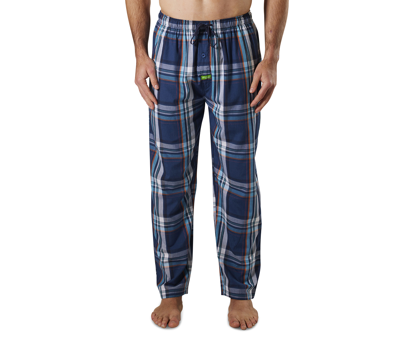 Mitch Dowd Men s Denim Check Bamboo PJ Pants Blue M tch