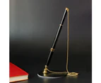 Classic Metal Ballpoint Pen Secure Chain Attached Base Stand Desk Office Counter - Black silver pieces