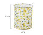 Waterproof Cotton Lightweight Durable Multipurpose Foldable Washing Basket Round Foldable Simple Hemp Storage-Yellow