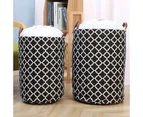 Waterproof Drawstring Round Laundry Basket with Durable Leather Handle 36*48 Collapsible Storage Basket 1pcs-Black