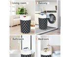 Basket Laundry Hamper Bag Washing Bin Large Laundry Collapsible Tall with Handles Waterproof Essentials Storage-Black
