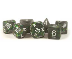 Mdg Resin Icy Opal Dice Set 16mm Polyhedral Black With Silver Numbers