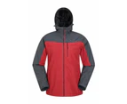 Mountain Warehouse Brisk Extreme Mens Waterproof Jacket Taped Seams Coat Cagoule - Red