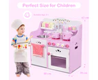 Costway Kids Kitchen Pretend Play Set, Wooden Cooking Toys, Children/Toddler Utensils Appliances Toy