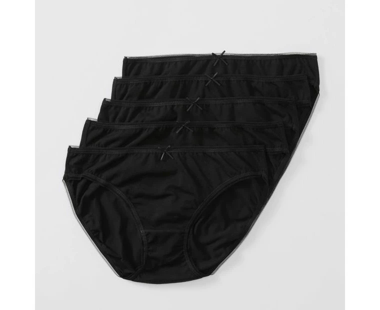 Target 5 Pack Cotton/Elastane Bikini Briefs; Style: LBK191290 - Black