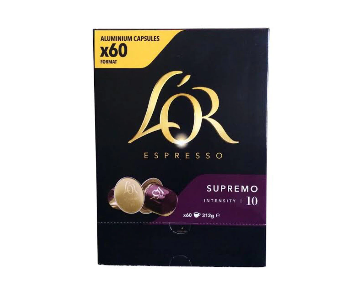 L'or Espresso Supremo Intensity 10 Coffee Pods Nespresso Compatible Capsules 60 pack