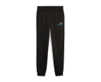 Puma Boys' Essential 2-Colour Logo Trackpants / Tracksuit Pants - Black/Malachite