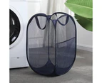Foldable Pop Up Laundry Baskets Mesh Washing Laundry Bag Large Storage Basket Bin Hamper Storage Organizer-Blue