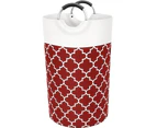 Washing Basket Laundry Hamper Bag Bin Large Laundry Collapsible Tall with Handles Waterproof Essentials Storage-Red