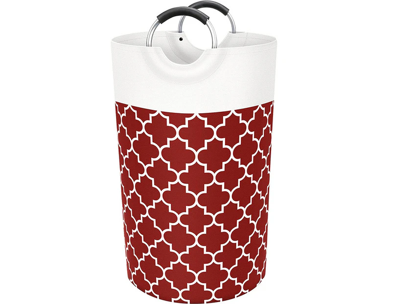 Washing Basket Laundry Hamper Bag Bin Large Laundry Collapsible Tall with Handles Waterproof Essentials Storage-Red