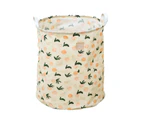 Simple Hemp Storage Waterproof Cotton Lightweight Durable Multipurpose Foldable Washing Basket Round-Pink