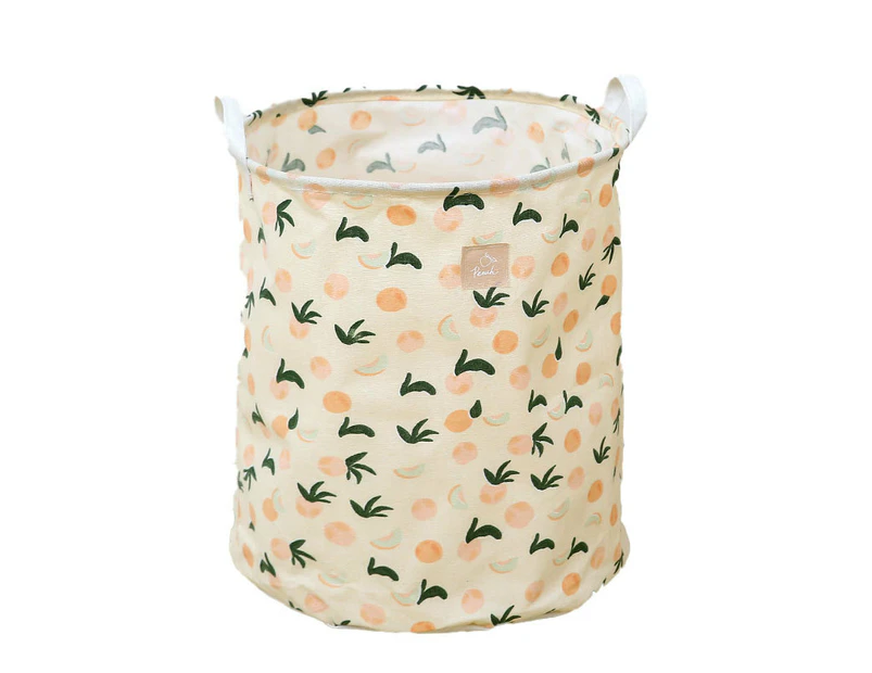 Simple Hemp Storage Waterproof Cotton Lightweight Durable Multipurpose Foldable Washing Basket Round-Pink