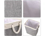 Laundry Hamper with Support Rods and Rope Handles Freestanding Laundry Baskets Linen Hampers-Grey+White