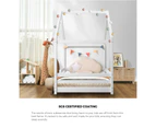 Oikiture Kids Bed Frame With Single Mattress Set White