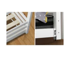 Oikiture Kids Bed Frame With Single Mattress Set White