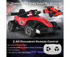 Costway 12V Kids Ride On Car Electric Race Truck Remote Vehicle Toy Go Karts w/LED Lights Music Red