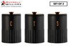 Maxwell & Williams 3-Piece Astor Canister Set - Black