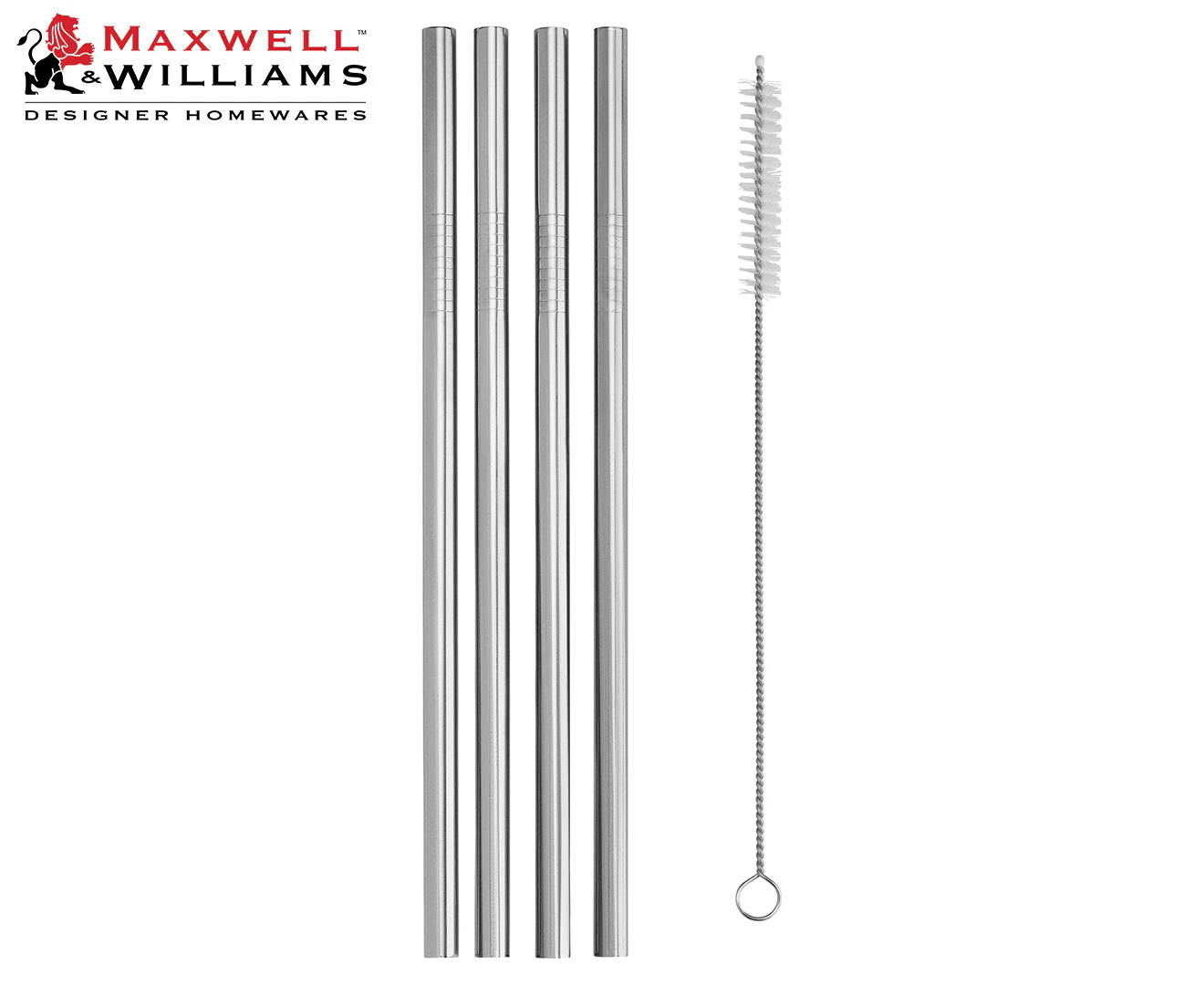 Maxwell & Williams 5-Piece Cocktail & Co Reusable Smoothie Straw Set