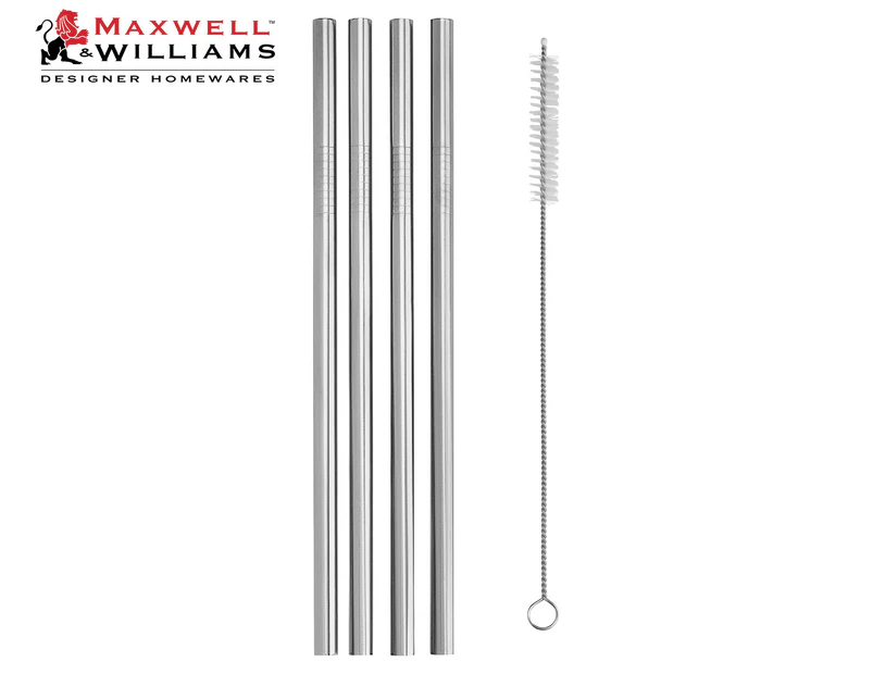 Maxwell & Williams 5-Piece Cocktail & Co Reusable Smoothie Straw Set