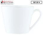 Set of 4 Maxwell & Williams 450mL Cashmere Short Mugs - White