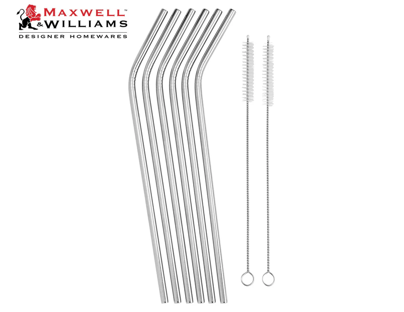 Maxwell & Williams 8-Piece Cocktail & Co Reusable Smoothie Straw Set