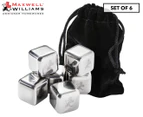 Set of 6 Maxwell & Williams Cocktail & Co. Reusable Stainless Steel Ice Cubs