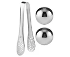 Set of 2 Maxwell & Williams Cocktail & Co. Reusable Ice Balls w/ Tongs