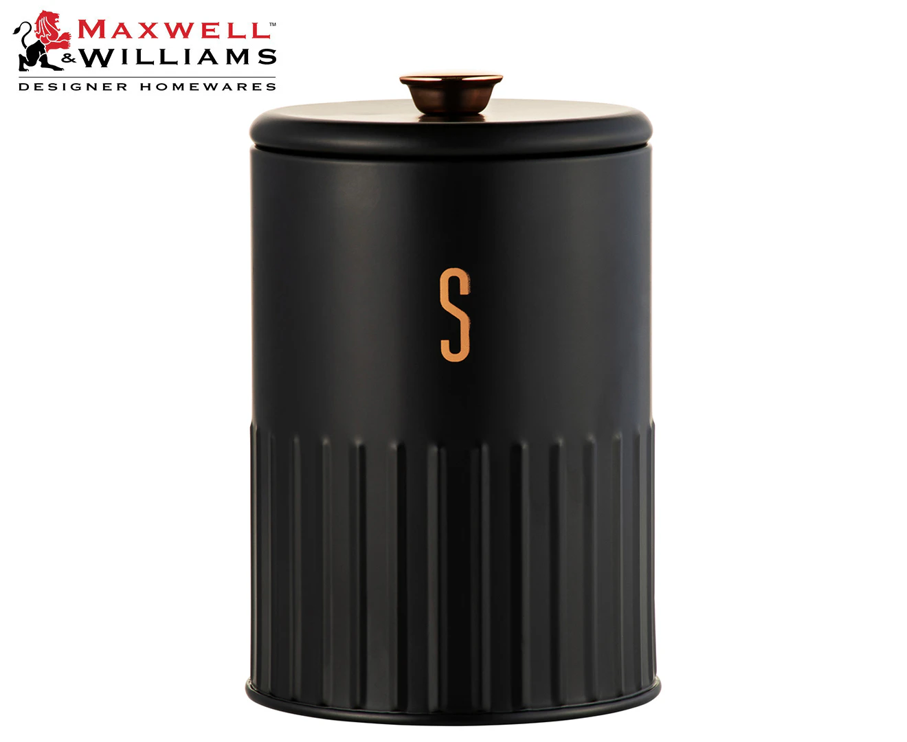 Maxwell & Williams Astor Sugar Canister 11x17cm 1.35L - Black