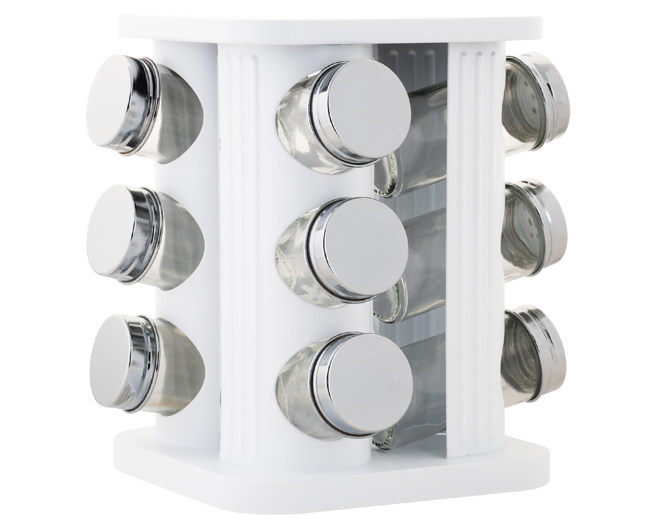 Maxwell Williams Astor Spice Rack w 12 Spice Jars White Catch