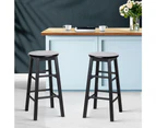 Artiss 2x Bar Stools Round Chairs Wooden Black