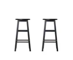 Artiss 2x Bar Stools Round Chairs Wooden Black