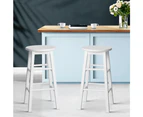 Bar Stools Set of 2 Kitchen Stool Chairs 61cm White