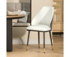 Artiss Dining Chairs Set of 2 Leather Seat Beige and Black