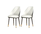 Artiss Dining Chairs Set of 2 Leather Seat Beige and Black