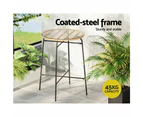 Gardeon Outdoor Bar Table Wicker Dining Bistro Glass Table Steel