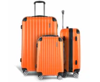 Wanderlite 3pc Luggage Sets Trolley Travel Suitcases TSA Hard Case Orange