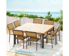 Gardeon Outdoor Dining Set 9 Piece Wooden Table Chairs Setting