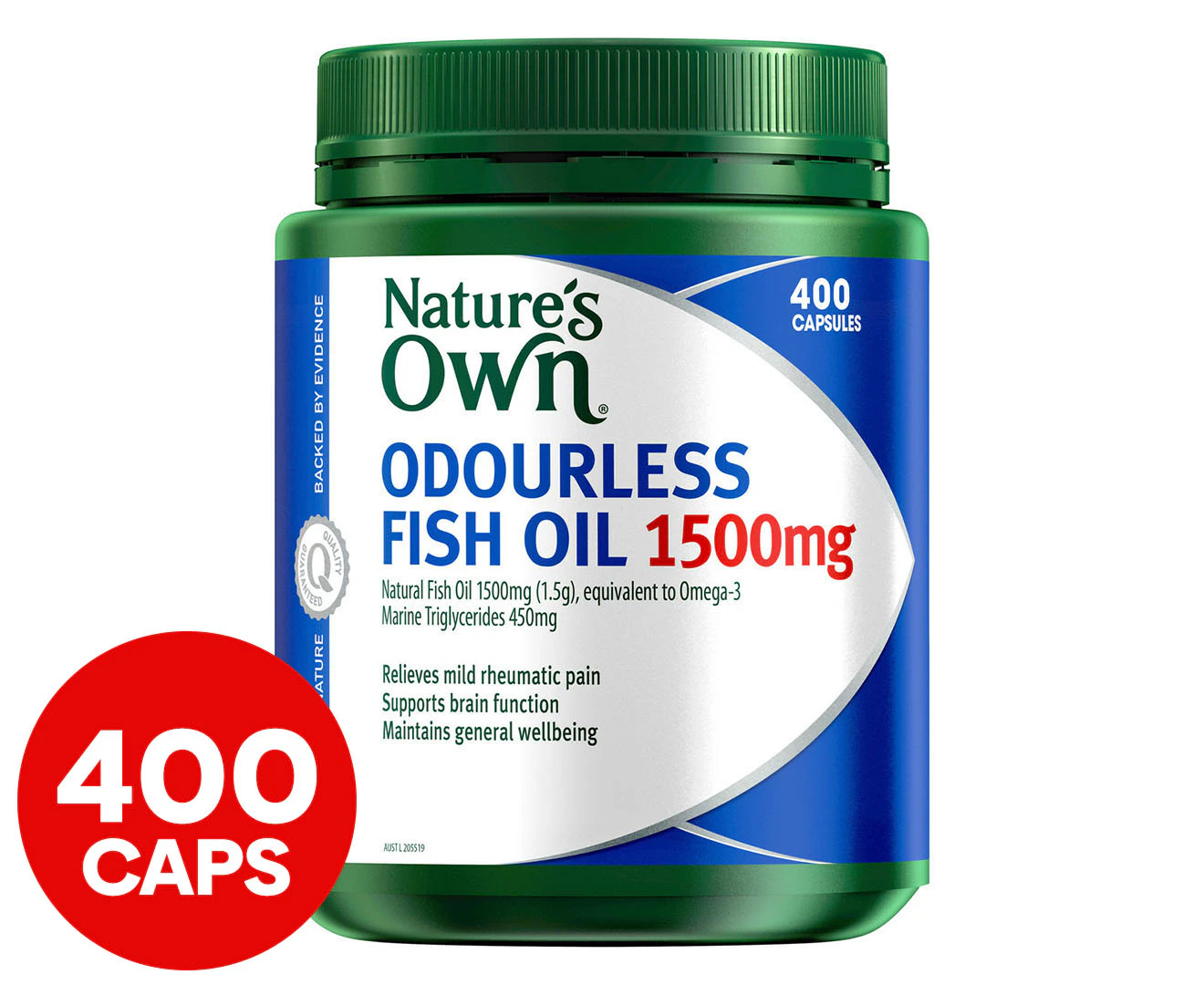 Nature's Own Odourless Fish Oil 1500mg with Omega 3 400 Capsules