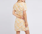 All About Eve Women's Meadow Twist Mini Dress - Yellow Print