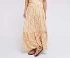 All About Eve Women's Meadow Maxi Skirt - Yellow Print