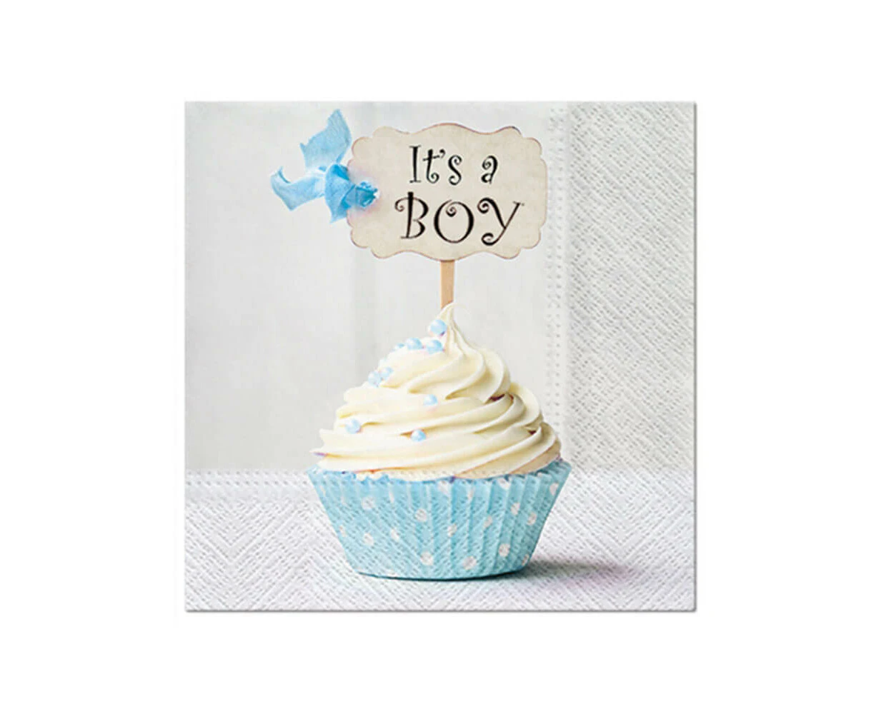 Paw Lunch Napkins 33cm BLUE CUPCAKE