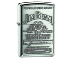 Jim Beam Full Label Chip High Polish Lighter - Chrome