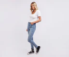 All About Eve Women's Fitted Rib Tee / T-Shirt / Tshirt - White
