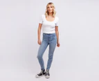 All About Eve Women's Fitted Rib Tee / T-Shirt / Tshirt - White