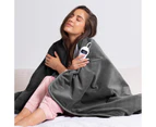 Royal Comfort Heated Faux Fur Throw Fleece Electric Blanket Washable Double-Side - Colour: Charcoal - Size: 160 x 130 cm
