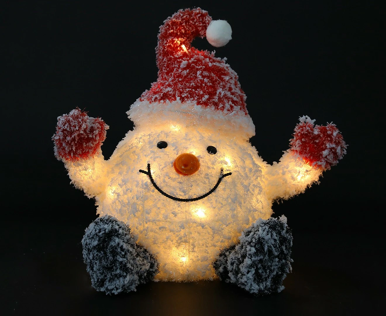 Stockholm Christmas Lights 20 LEDs 58CM 3D Snowman Santa Hat Motif Outdoor Garden Decoration