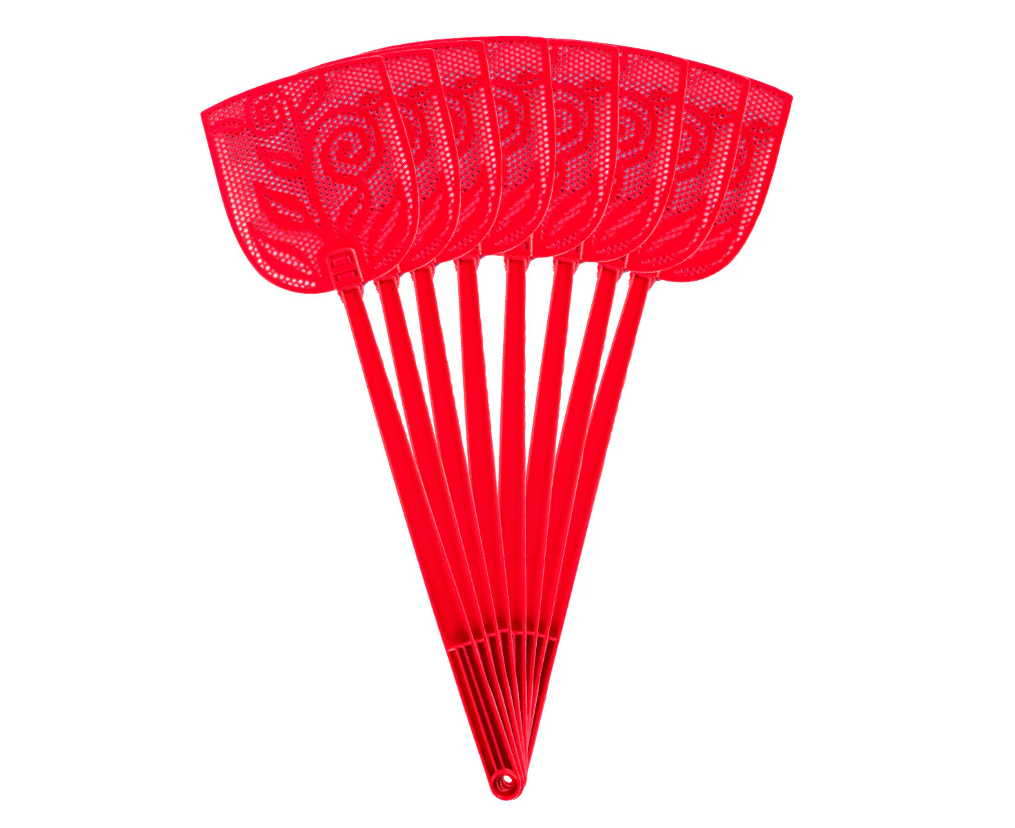 SAS Pest Control 12PCE Jumbo Sized Fly Swatter Flexible Durable 60 x 19cm - Red