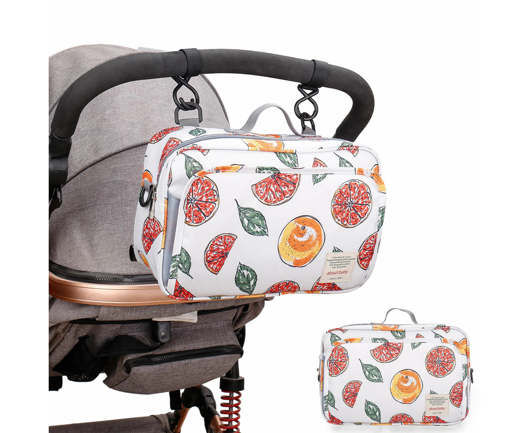 Baby Diaper Bag Stroller Bag - Diaper Caddy Tote Baby Stroller Bag for Diapers Wipes Toys,Leaf