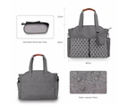 Diaper Bag Tote with Changing Station Multi-Function Baby Bag with Adjustable Shoulder Strap Insulated Pockets,Grey