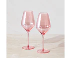 Set of 2 Maxwell & Williams 520mL Glamour Wine Glasses - Pink